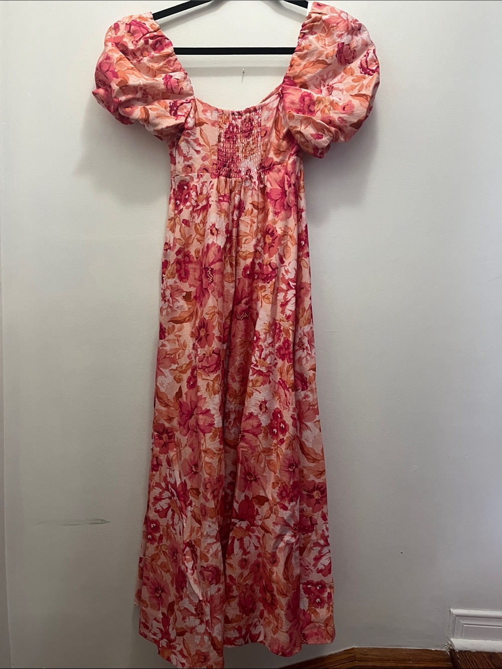 Ever New Pink and Orange Floral Puff-Sleeve Maxi Dress - Picture 2 of 4